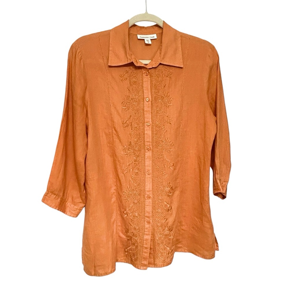 •Coldwater Creek Embroidered Blouse Sz S (6-8)